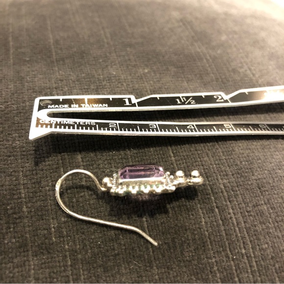 Sterling Silver Amethyst Earrings - Picture 5 of 6